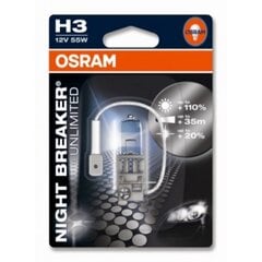 Лампочка Osram H3 55W 12V PK22S FS1 цена и информация | Автомобильные лампочки | pigu.lt