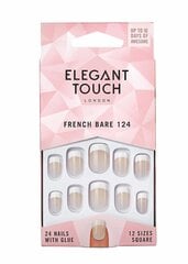 Искусственные ногти Elegant Touch, Французский маникюр, прозрачные 124, S цена и информация | Средства для маникюра и педикюра | pigu.lt