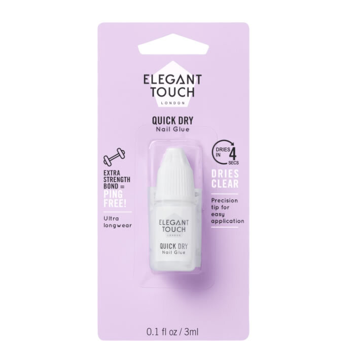 Dirbtinių nagų klijai Elegant Touch Quick Dry Nail Glue 4 Seconds, 3 ml kaina ir informacija | Manikiūro, pedikiūro priemonės | pigu.lt