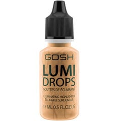 Švytėjimo suteikiantis priemonė Gosh Lumi Drops15 ml, 014 Gold kaina ir informacija | Bronzantai, skaistalai | pigu.lt