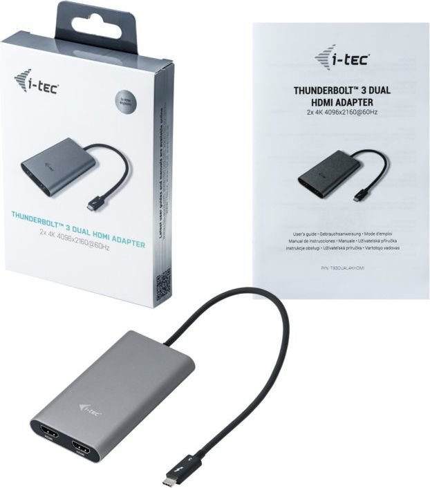 i-tec TB3DUAL4KHDMI kaina ir informacija | Adapteriai, USB šakotuvai | pigu.lt