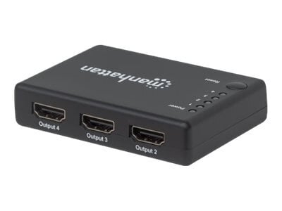 MH 4K Compact 4-Port HDMI Splitter black kaina ir informacija | Adapteriai, USB šakotuvai | pigu.lt