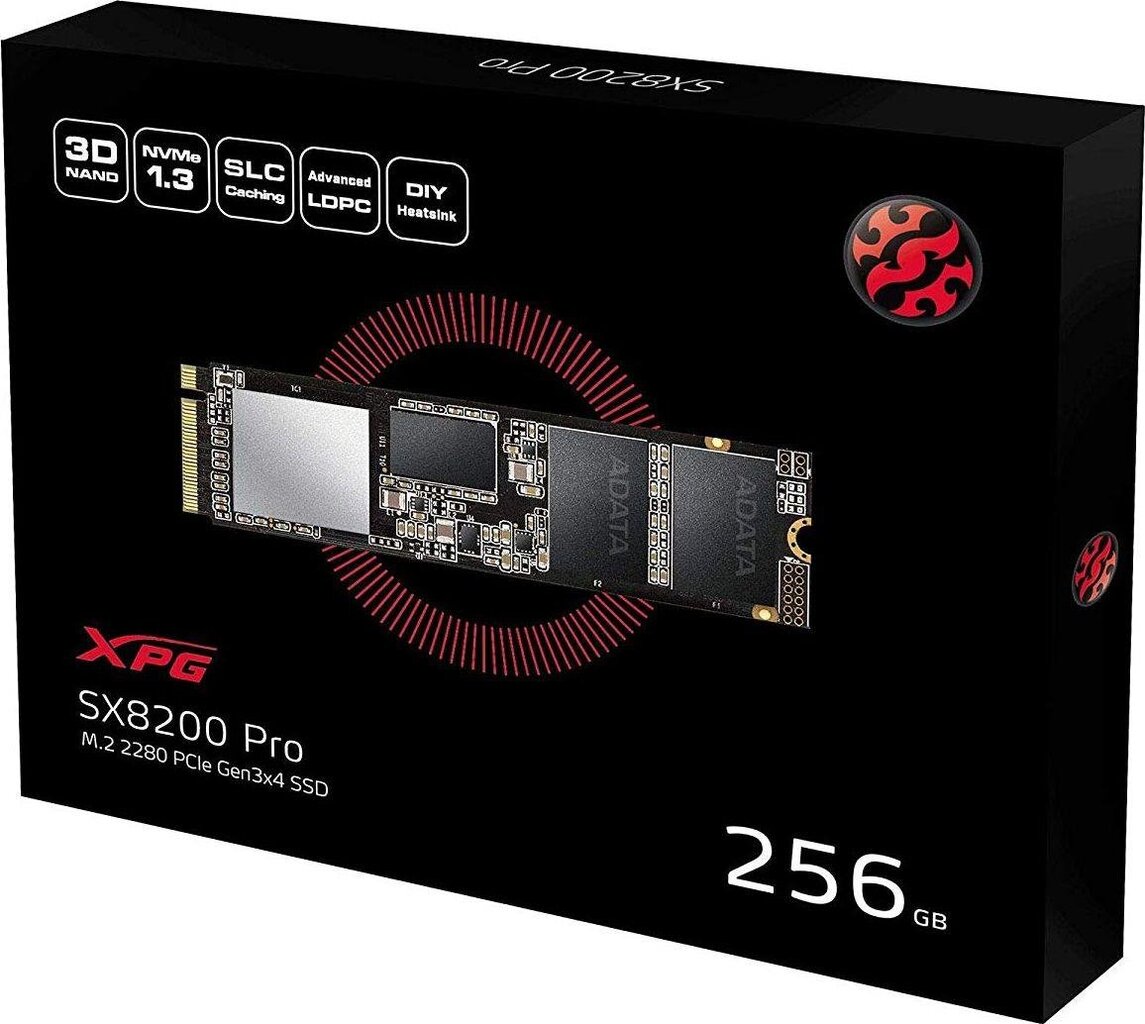 ADATA XPG SX8200 Pro 256GB PCIe Gen3x4 M.2 2280 цена и информация | Vidiniai kietieji diskai (HDD, SSD, Hybrid) | pigu.lt