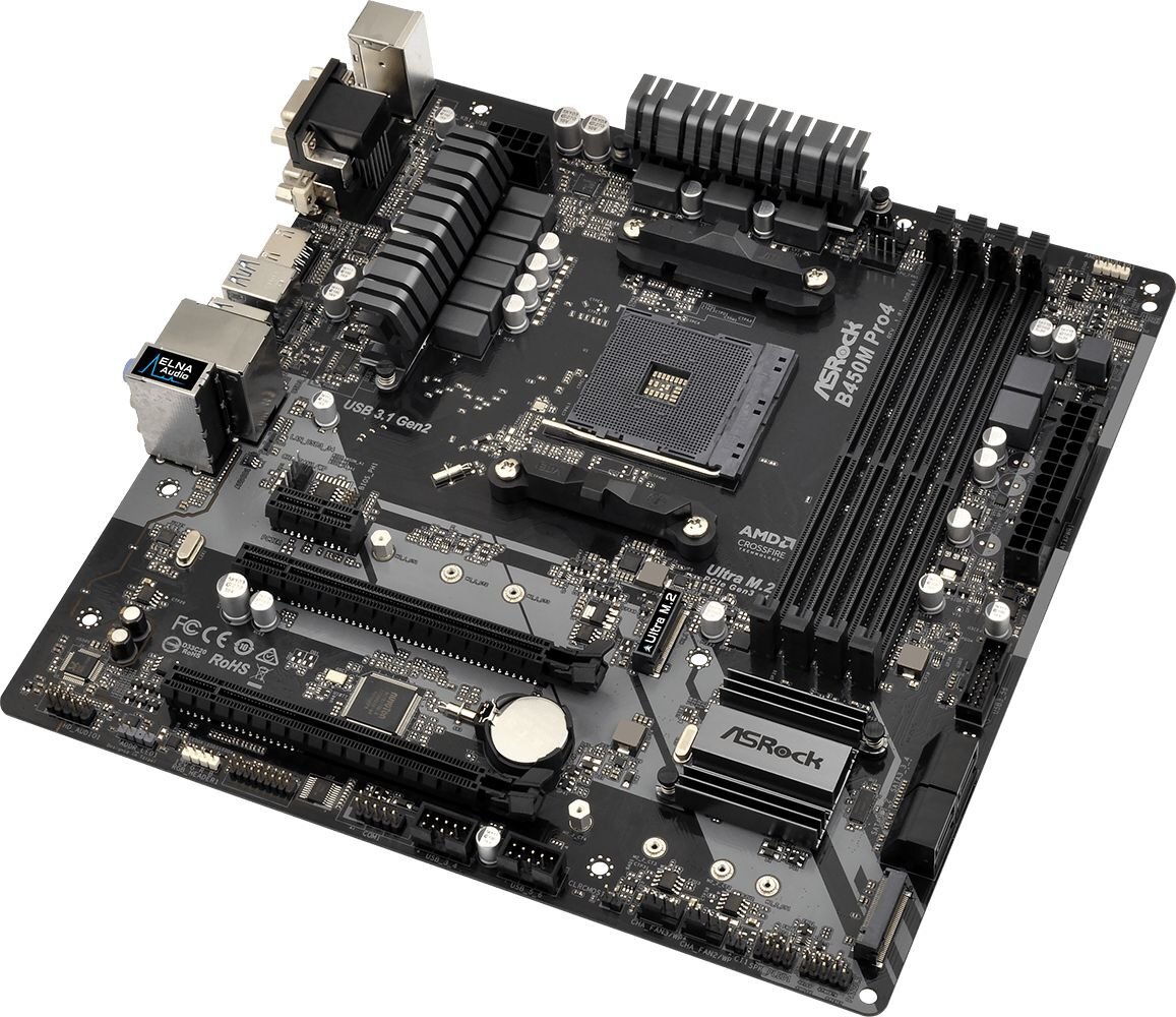 ASRock B450M Pro4 kaina ir informacija | Pagrindinės plokštės | pigu.lt