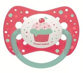 Silikoninis simetrinis čiulptukas Canpol Cupcake, 0-6 m., rožinis, 23/282 цена и информация | Пустышки | pigu.lt