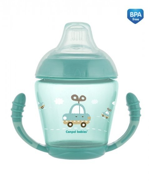 Neišsiliejantis puodelis Canpol Babies Toys, 230ml., nuo 9 mėn., turkio цена и информация | Buteliukai kūdikiams ir jų priedai | pigu.lt