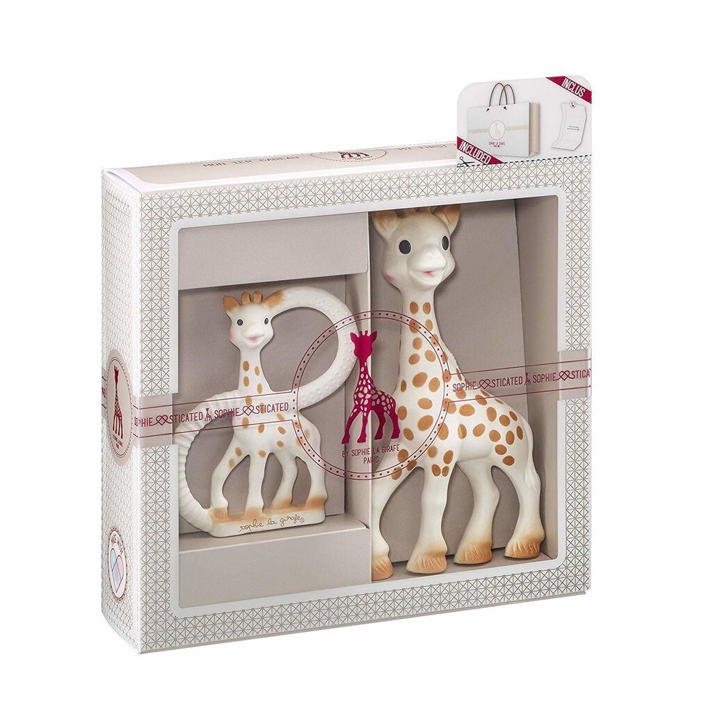 Vulli rinkinys kramtukas Sophie la Girafe + kramtukas su žiedais 000001 kaina ir informacija | Žaislai kūdikiams | pigu.lt