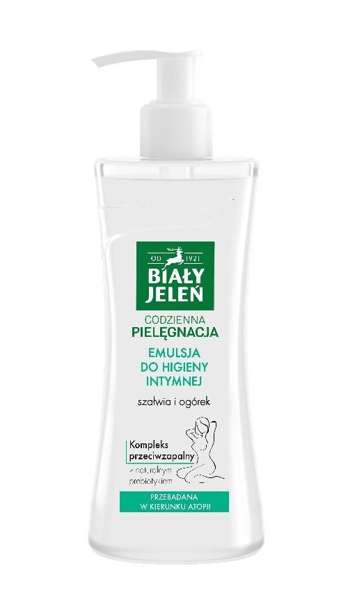 Intymios higienos prausiklis - emulsija su šalaviju ir agurkais Bialy Jelen, 265 ml цена и информация | Intymios higienos prausikliai | pigu.lt