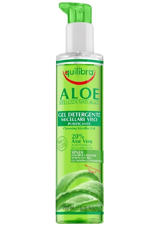 Micelinis gelis su alavijo ekstraktu Equilibra Aloe Cleansing Micellar Gel 200 ml kaina ir informacija | Veido prausikliai, valikliai | pigu.lt