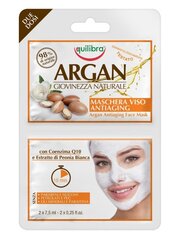 Омолаживающая маска для лица с аргановым маслом Equilibra Argan Giovinezza Naturale 2 x 7.5 мл цена и информация | Маски для лица, патчи для глаз | pigu.lt