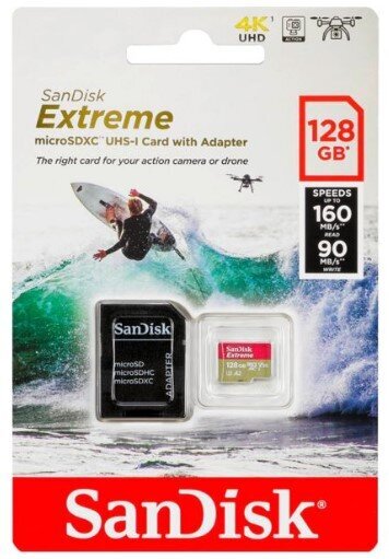 Sandisk MicroSDXC 128GB (+SD adapteris) kaina ir informacija | Atminties kortelės telefonams | pigu.lt