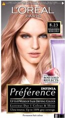 Ilgalaikiai plaukų dažai L'Oreal Paris Preference, 8.23 Medium Rose Gold kaina ir informacija | Plaukų dažai | pigu.lt