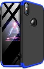 360 Protection Front and Back Case Full Body Cover iPhone XS Max черно-синий цена и информация | Чехлы для телефонов | pigu.lt