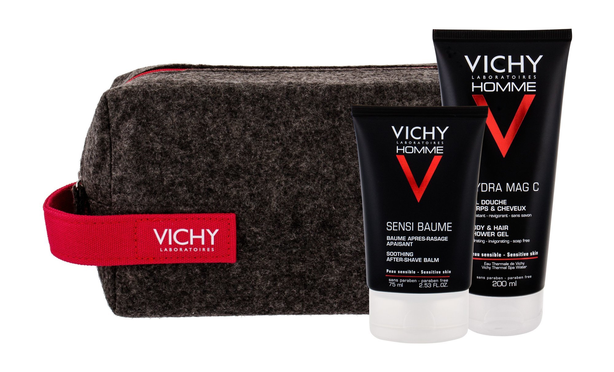 Rinkinys vyrams Vichy Homme: balzamas po skutimosi 75 ml + dušo želė 200 ml  + kosmetinė цена | pigu.lt