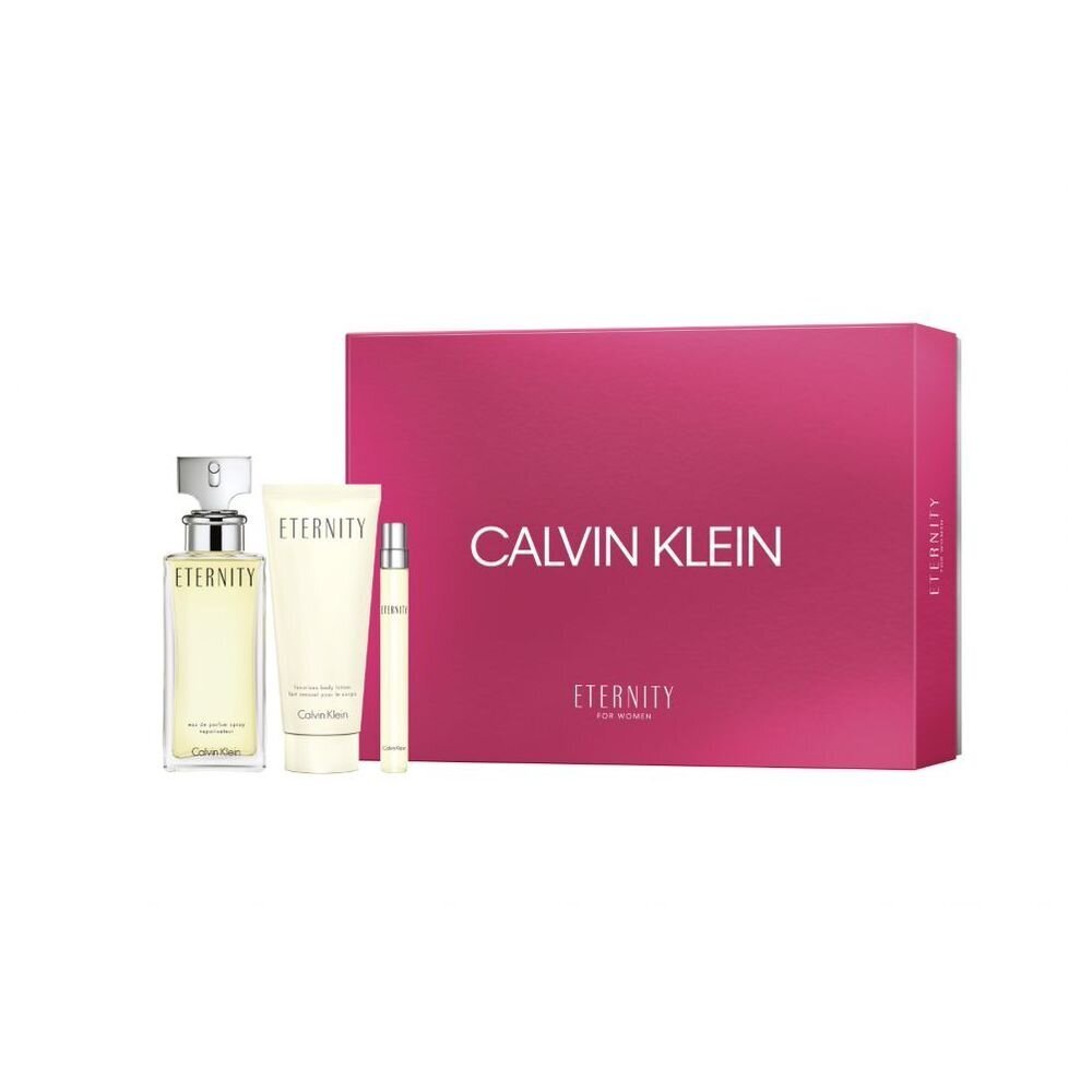 Rinkinys Calvin Klein Eternity moterims: kvapusis vanduo EDP, 100 ml + kūno losjonas, 100 ml + kelioinis kvapusis vanduo EDP, 10 ml цена и информация | Kvepalai moterims | pigu.lt