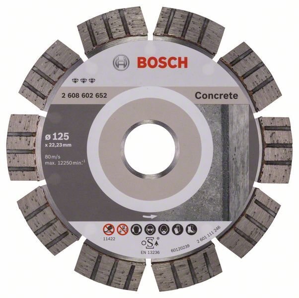 Deimantinis diskas Bosch Best for Concrete 125x22x2,3mm kaina ir informacija | Mechaniniai įrankiai | pigu.lt