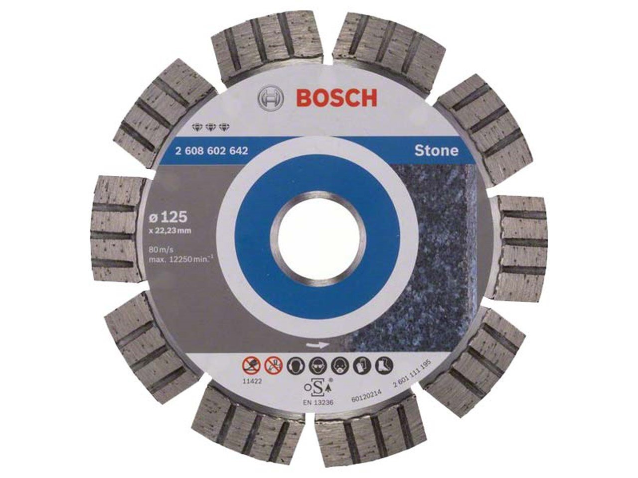 Deimantinis diskas Bosch Best for Stone 125x22x2,2mm kaina ir informacija | Mechaniniai įrankiai | pigu.lt
