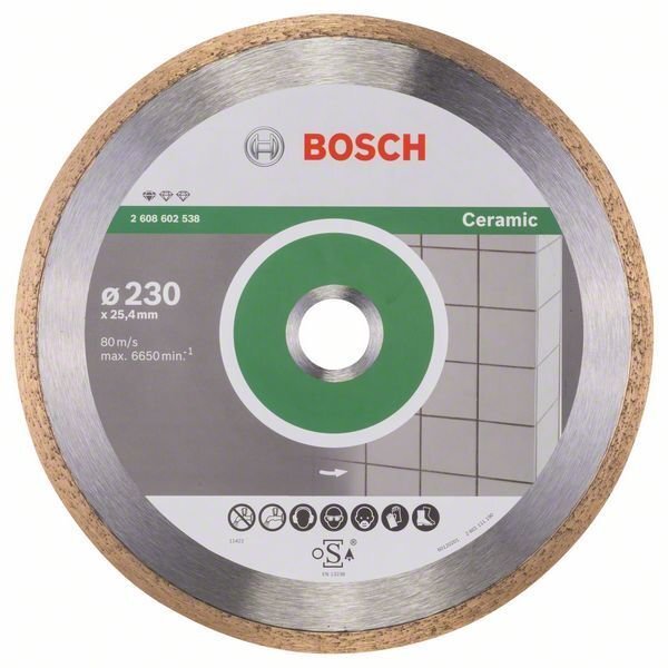 Deimantinis diskas Bosch Standard for Ceramic 230x25,4x1,6mm kaina ir informacija | Mechaniniai įrankiai | pigu.lt