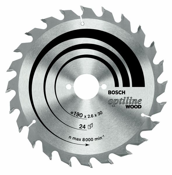 Pjovimo diskas Bosch Optiline Wood, 190 mm kaina ir informacija | Pjūklai, pjovimo staklės | pigu.lt