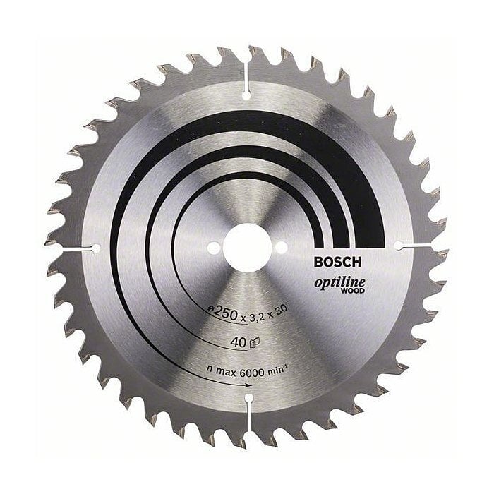 Pjovimo diskas Bosch Optiline Wood, 250 mm kaina ir informacija | Pjūklai, pjovimo staklės | pigu.lt