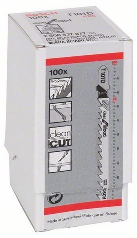 Bosch pjūklelis siaurapjūkliui T 101 D, 100 vnt. kaina ir informacija | Sodo technikos dalys | pigu.lt