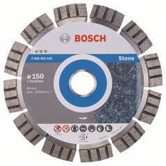 Deimantinis pjovimo diskas Bosch Stone, 150 mm kaina ir informacija | Mechaniniai įrankiai | pigu.lt