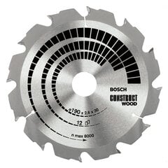 Пильный диск Bosch Construct Wood, 190 мм цена и информация | Пилы, циркулярные станки | pigu.lt