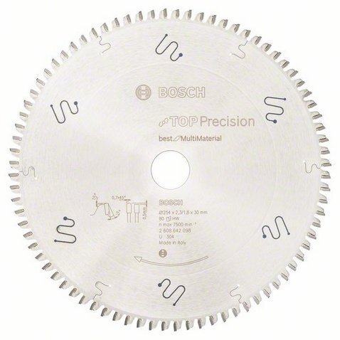 Bosch pjovimo diskas Top Precision Best for Multi Material 254 x 30mm (2608642098) kaina ir informacija | Sodo technikos dalys | pigu.lt