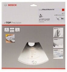 Пильный диск Bosch Top Precision Best for Multi Material 254 x 30мм (2608642098) цена и информация | Запчасти для садовой техники | pigu.lt