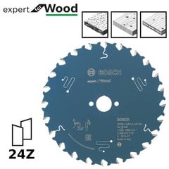 Pjovimo diskas Bosch Expert for Wood, 160 mm kaina ir informacija | Pjūklai, pjovimo staklės | pigu.lt