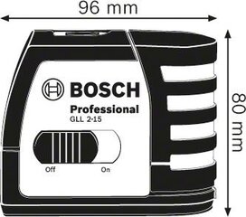 Линейный лазерный уровень Bosch GLL 2-15 + универсальный держатель BM 1 (0601066J00) цена и информация | Механические инструменты | pigu.lt