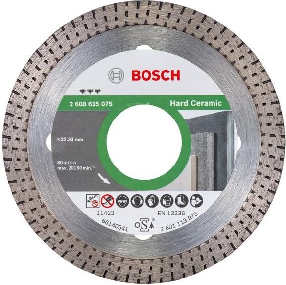 Deimantinis diskas Bosch Best for Hard Ceramic 125x22,23 mm kaina ir informacija | Mechaniniai įrankiai | pigu.lt