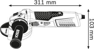 Шлифовальная машина Bosch GWS 19-150 CI, 230 В, без аккумулятора цена и информация | Шлифовальные машины | pigu.lt