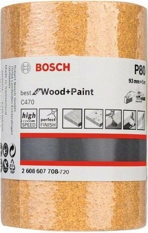 Bosch šlifavimo volelis 93mm 5m 2608607708 цена и информация | Šlifuokliai | pigu.lt