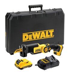 Akumuliatorinis tiesinis pjūklas Dewalt 10,8V 2,0Ah - DCS310D2 XR kaina ir informacija | Pjūklai, pjovimo staklės | pigu.lt