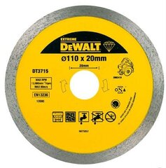 Алмазный диск DeWalt 110x20мм (DT3715) цена и информация | Механические инструменты | pigu.lt