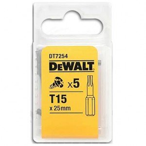 Sukimo antgalių rinkinys Dewalt Torx 25mm T15 - DT7254, 5 vnt. kaina ir informacija | Mechaniniai įrankiai | pigu.lt