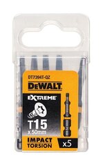 Smūginių sukimo antgalių rinkinys Dewalt Torsion T15x50mm DT7394T, 5 vnt. kaina ir informacija | Mechaniniai įrankiai | pigu.lt