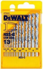Dewalt grąžtų rinkinys metalui 13 vnt, DT5922-QZ kaina ir informacija | Mechaniniai įrankiai | pigu.lt