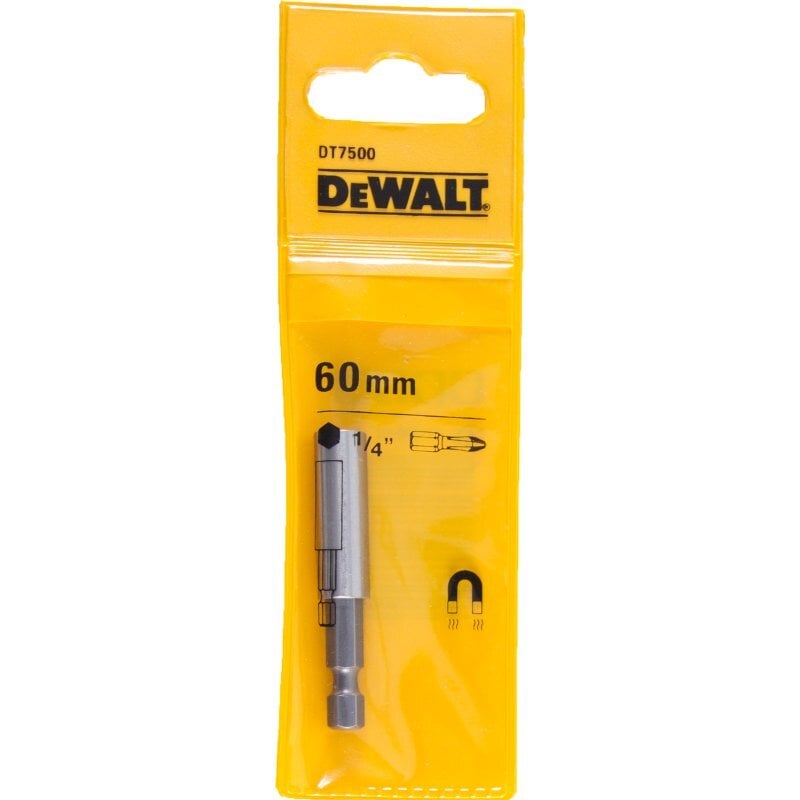 Sukimo antgalių magnetinis laikiklis DeWalt 60mm 1/4" DT7500 kaina ir informacija | Mechaniniai įrankiai | pigu.lt