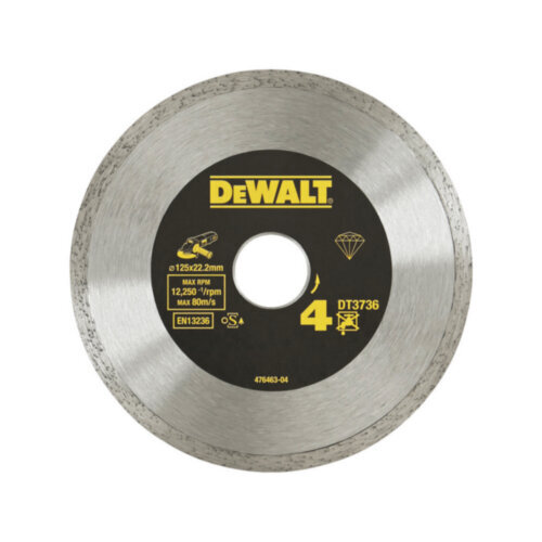 Deimantinis diskas Dewalt 125x1,6x22.2mm - DT3736 kaina ir informacija | Mechaniniai įrankiai | pigu.lt