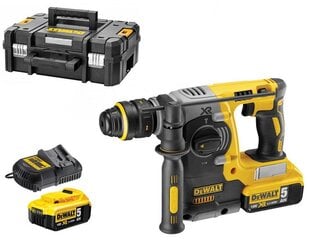 DEWALT GRĘŽIMO IR KEIČIMO PLAKTUKAS SDS-PLUS 18V 2.1J 2 x 5.0Ah XR LI-ION BRUSHLES TSTAK DCH273P2T kaina ir informacija | Suktuvai, gręžtuvai | pigu.lt