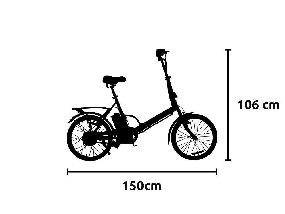 Elektrinis sulankstomas miesto dviratis Vivo Fold Bike VF20 20", juodas kaina ir informacija | Elektriniai dviračiai | pigu.lt