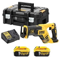 Dewalt tiesinis pjūklas 18V Li-lon 2x5,0Ah (DCS367P2) kaina ir informacija | Pjūklai, pjovimo staklės | pigu.lt