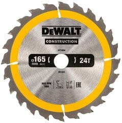 Pjovimo diskas Dewalt 165x20mm - DT1934-QZ kaina ir informacija | Sodo technikos dalys | pigu.lt