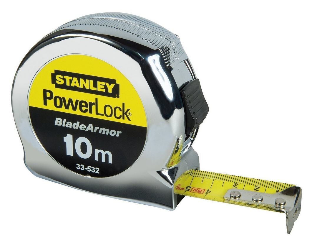 Matavimo juosta Stanley 0-33-532 10 m„Micro Powerlock su Blade Armor цена и информация | Mechaniniai įrankiai | pigu.lt