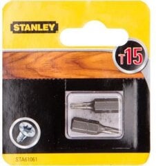 Насадки для отвертки Stanley T15 / 25, 2 шт. цена и информация | Механические инструменты | pigu.lt