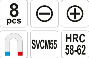 Atsuktuvų komplektas Yato 4-6,5mm PH0-PH2 YT-2670 kaina ir informacija | Mechaniniai įrankiai | pigu.lt