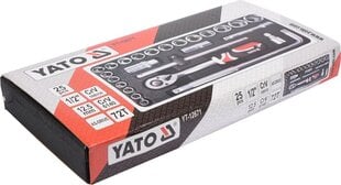 Набор торцевых головок Yato 1/2" (YT-12671), 25 шт. цена и информация | Механические инструменты | pigu.lt