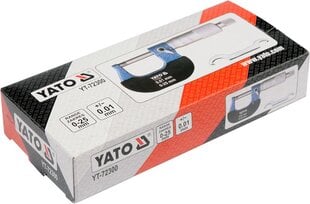 Yato микрометр 0-25мм (YT-72300) цена и информация | Механические инструменты | pigu.lt